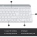 Logitech MK470 Slim Wireless Keyboard and Mouse Combo Ultra-slim, compact, and quiet wireless keyboard and mouse White 920-009205