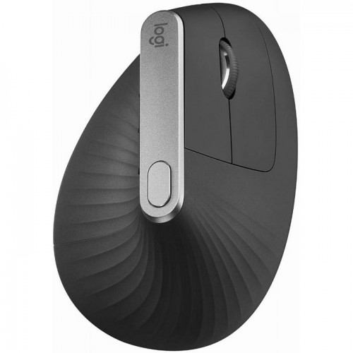 Logitech MX Vertical Ergonomic Wireless Mouse, Multi-Device, Bluetooth or 2.4GHz Wireless with USB Unifying Receiver, 4000 DPI Optical Tracking, 4 Buttons, Fast Charging, Laptop/PC/Mac/iPad OS- Black