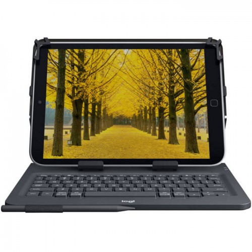 Logitech Universal Folio Keyboard case with Bluetooth for 9-10 inch Apple, Android, Windows tablets Black 920-008341