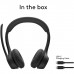 Logitech Zone 300 Wireless Bluetooth Headset–Noise-Cancelling Microphone, Multi-OS Compatibility (Windows/Mac/Android/iOS), 20-Hour Battery–Midnight Black