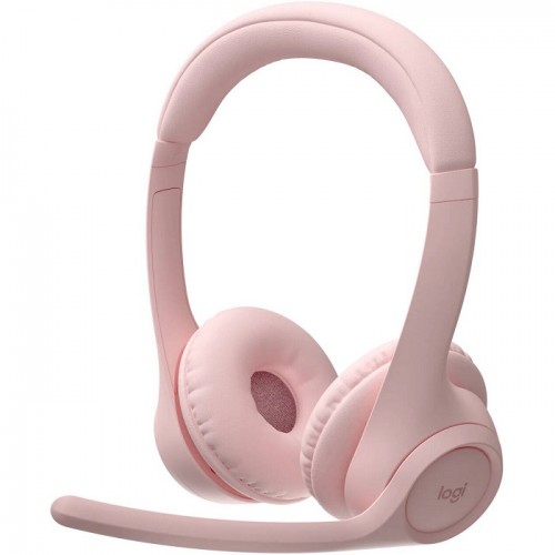 Logitech Zone 300 Wireless Bluetooth Headset – Noise-Cancelling Microphone, Multi-OS Compatibility (Windows/Mac/Android/iOS), 20-Hour Battery–Rose