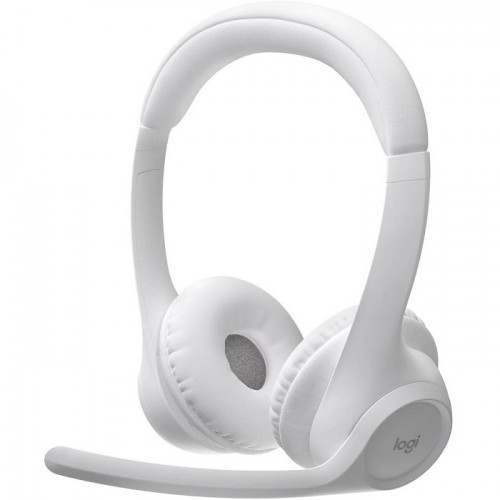Logitech Zone 300 Wireless Bluetooth Headset–Noise-Cancelling Microphone, Multi-OS Compatibility (Windows/Mac/Android/iOS), 20-Hour Battery–Off White