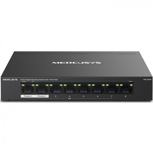 Mercusys MS108GP 8-Port Gigabit Desktop Switch with 7-Port PoE+