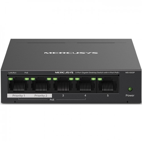 Mercusys MS105GP 5-Port Gigabit Desktop Switch with 4-Port PoE+