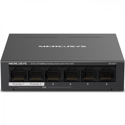 Mercusys MS106LP 6-Port 10/100Mbps Desktop Switch with 4-Port PoE+