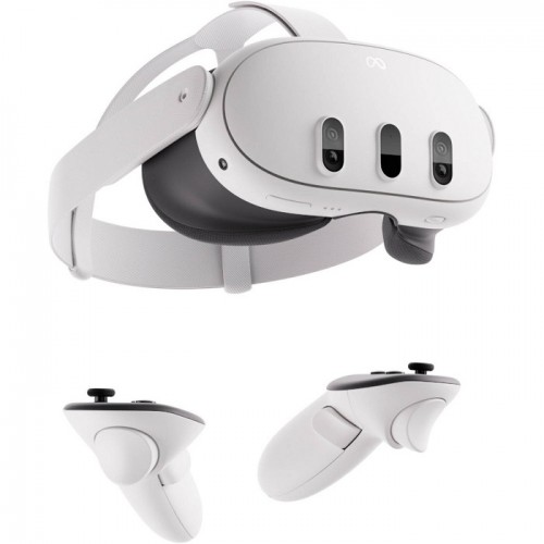 Meta Quest 3 Advanced VR Headset White, 512GB Storage, 2064×2208 Resolution Per Eye, Ring-Free Touch Plus Controllers, TruTouch Haptic Feedback, 3D Spatial Audio, Adjustable Strap