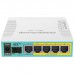 Mikrotik hEX PoE 5x Gigabit Ethernet with PoE output for four ports, SFP, USB, 800MHz CPU, 128MB RAM, RouterOS L4