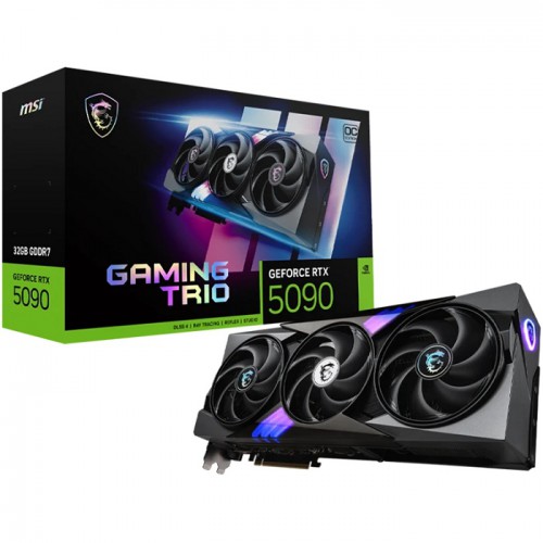 MSI GeForce RTX 5090 32G Gaming Trio OC Graphics Card, 32GB GDDR7 512-Bit Memory, 2497 MHz Core Clocks, 21760 Cuda Cores, 28 Gbps Memory Speed, PCI Express Gen 5 912-V530-024