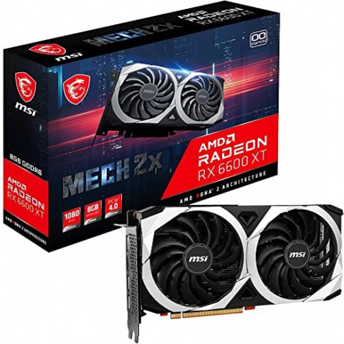 MSI Radeon RX 6600 XT MECH 2X OCv1 Graphics Card 8GB GDDR6 PCIe 4.0 Dual-Fan DirectX RayTracing Torx Fan 4.0 1x HDMI 2.1 3X DisplayPort 1.4 w/Mytrix_HDMI Cable