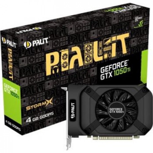 Palit NVIDIA GeForce GTX 1050 Ti 4 GB STORMX GDDR5 768 Core 1290 MHz GPU Graphics Card (Black)
