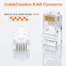 RJ45 Connector Ethernet Cable Crimp Connectors UTP Network 100-Pack