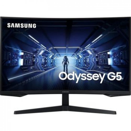Samsung G5 Odyssey 32" Monitor, 1000R Curved Screen, 144Hz, 1ms, FreeSync, WQHD (1440p), HDR10 - Black