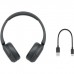 Sony WH-CH520 Wireless Headphones Black, 2.4GHz Band Frequency, Bluetooth 5.2, 40-Hour Battery, Fast Charging