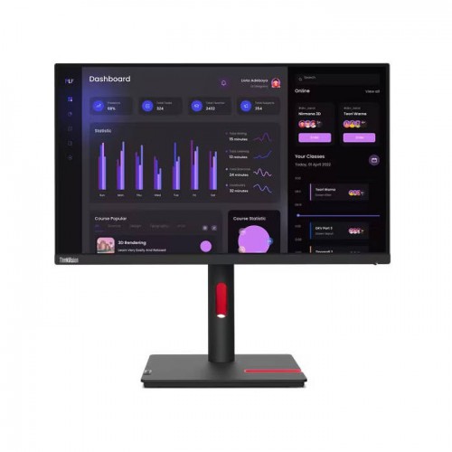 Lenovo ThinkVision T24i-30 24 inch FHD Monitor with Eyesafe  IPS Panel 60Hz HDMI VGA DP Phone Holder Pivot Stand 3 Years warranty