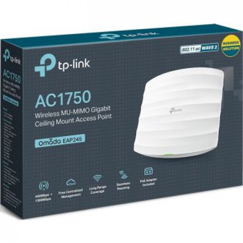TP-Link EAP245 v1. 0, AC1750 Wireless Dual Band Gigabit Ceiling Mount Access Point