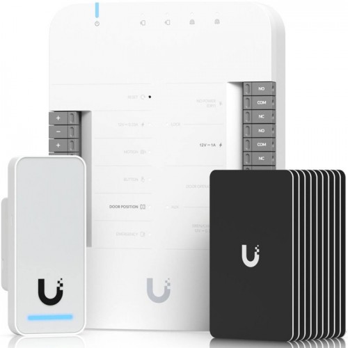 Ubiquiti UA-G2-SK G2 Starter Kit with Door Hub, G2 Reader, 10x Access Cards, PoE Passthrough, White & Blue LEDs, IP55 Weatherproofing