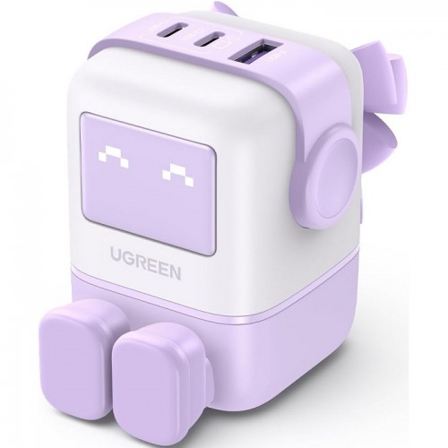 UGreen Robotic 65W 3-Port 1A-2C PD GaN Fast Charger Purple UG.CD361-35292.PP