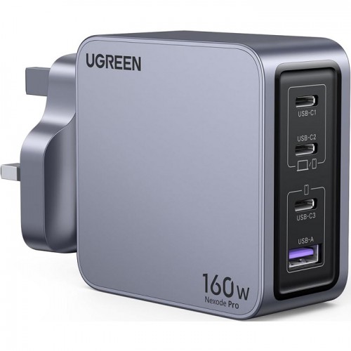 UGreen Nexode Pro 160W 4-Port 1A-3C PD GaN Fast Charger with UG.X763-25878.GY