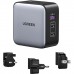 UGreen GaN 65W 3-Port 1A-2C PD Fast Travel Charger Gray UG.CD296-90409.GY