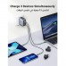 UGreen GaN 65W 3-Port 1A-2C PD Fast Travel Charger Gray UG.CD296-90409.GY