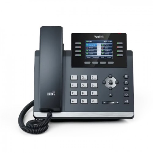 Yealink SIP-T44W Wi-Fi IP Phone 8 lines 2.8-Inch Color Display with backlight, Dual-Port Gigabit Ethernet, PoE Support